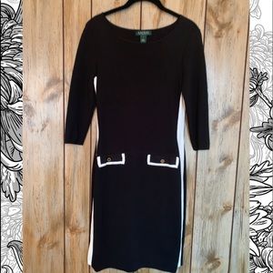 Lauren Ralph Lauren Black with White Dress Sz.S